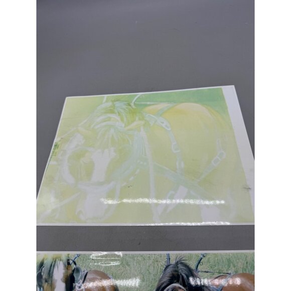 Vintage Horse Team Photos 2-Piece Set art wagon hitch 11X8.5" READ - Picture 5 of 7